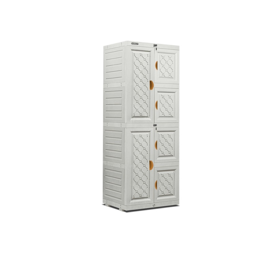 (Kargo) Napolly Mini Cabinet Plastik 4 susun Rak Pakaian Rak Baju