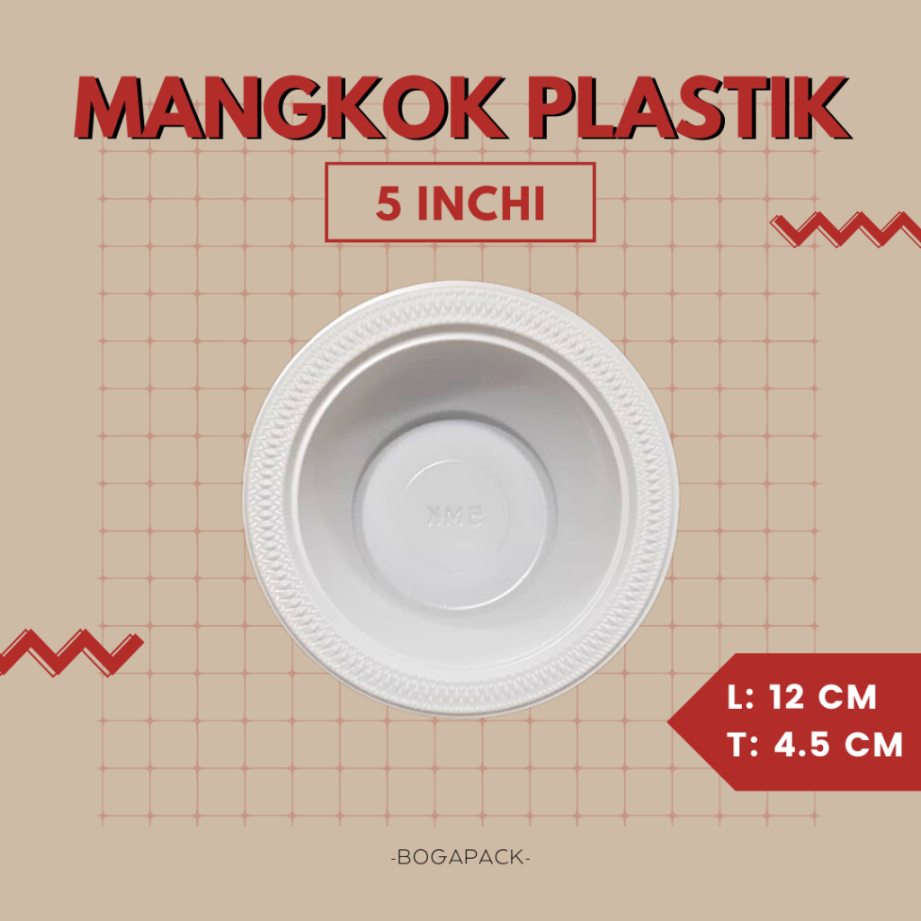 Mangkok Makan Plastik MMP 5inchi / Mangkok Plastik / Mangkok Mika