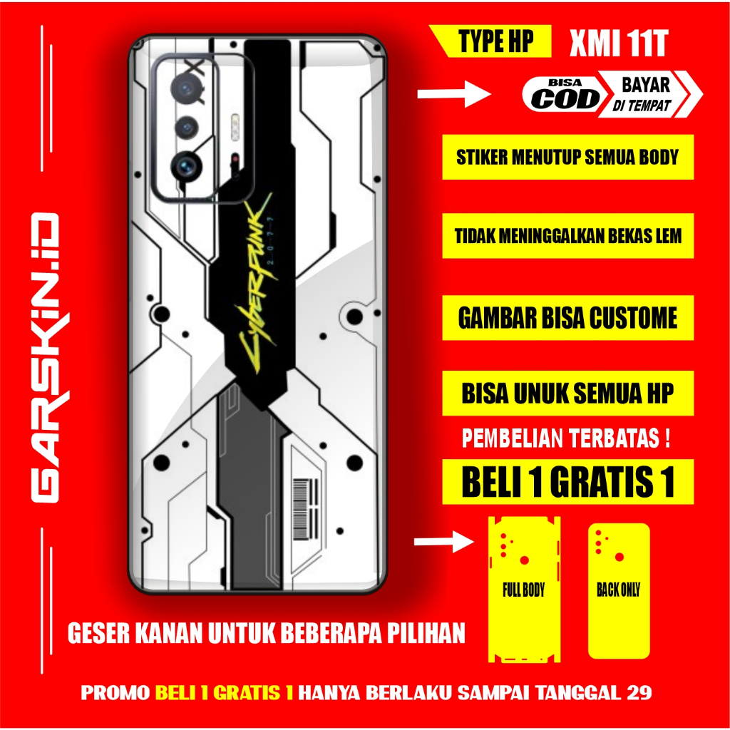 GARSKIN XIAOMI 11T AKSESORIS CASING PELINDUNG HP XIOMI ORIGINAL GRASKIN 11T FULLBODY SKIN PROTEC DES