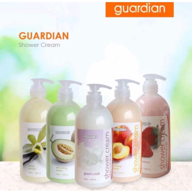 Guardian Shower Cream Goats Strawberry Peach Melon Vanila 1000ml / 1 liter