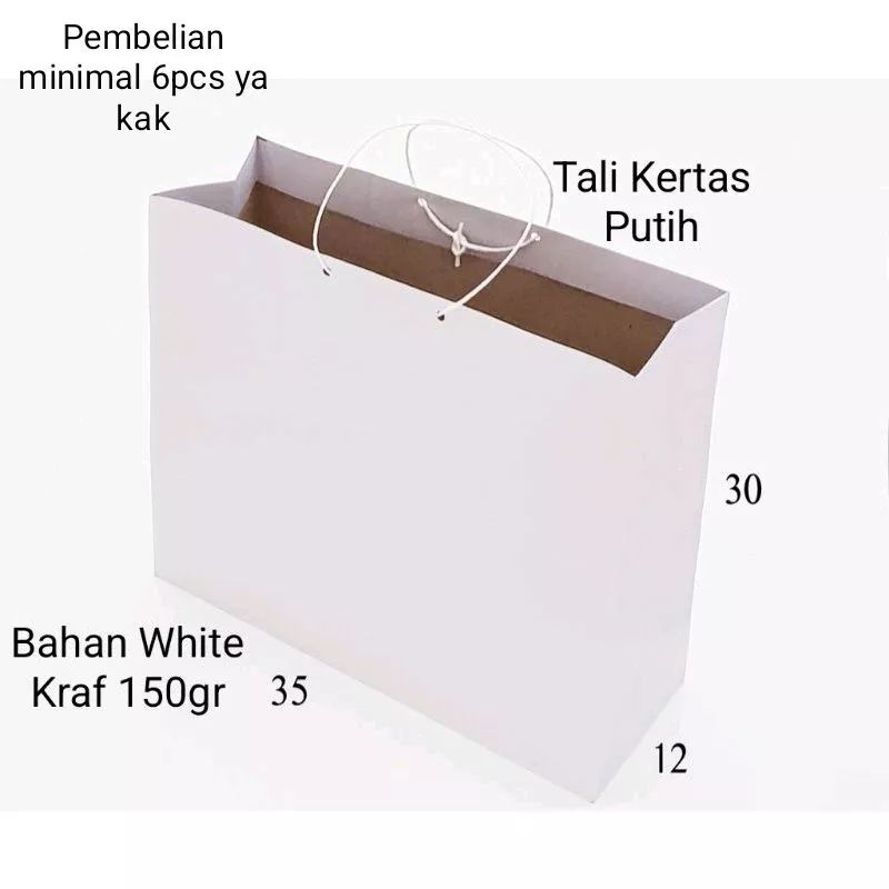 

Paper Bag Putih Polos /PAPER BAG Ukuran 35 x 12 x 30