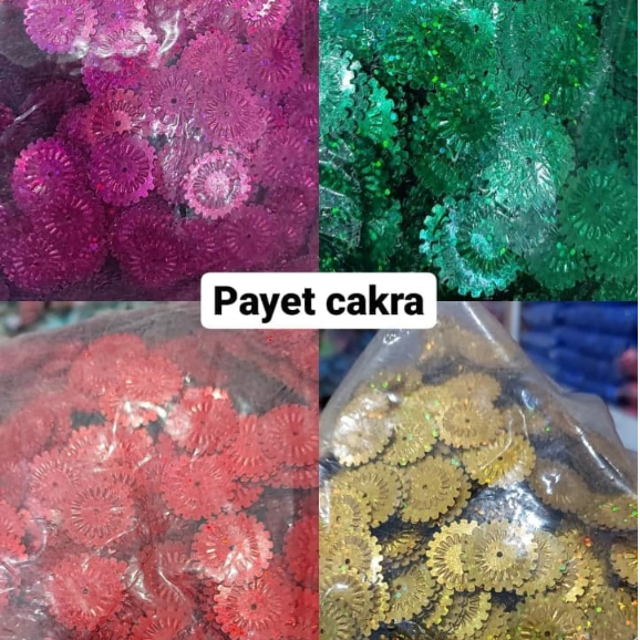 Payet cakra - Manik warna/ bahan kerajinan / payet / borci/bhn DIY/Payet