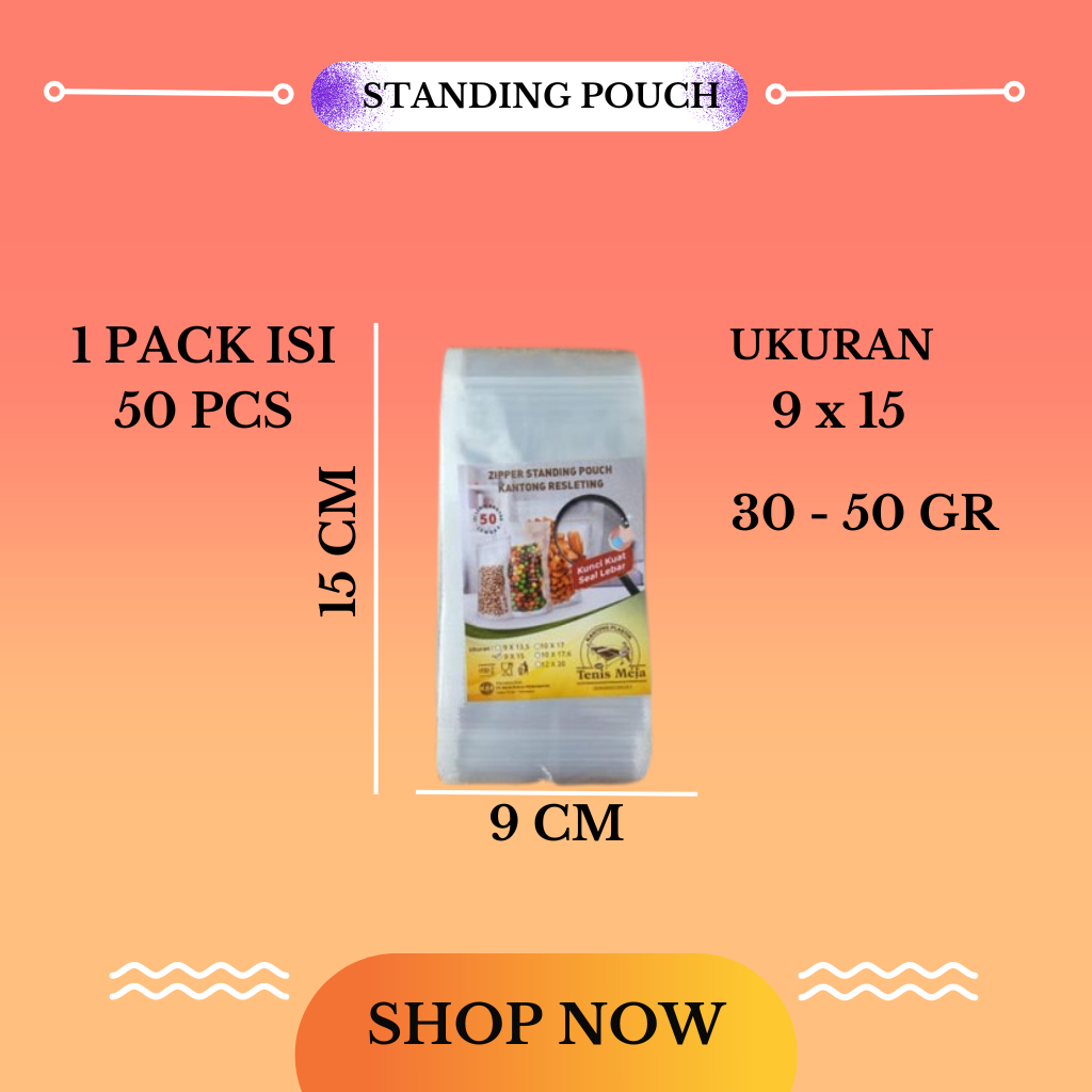 Standing pouch 9 x 15