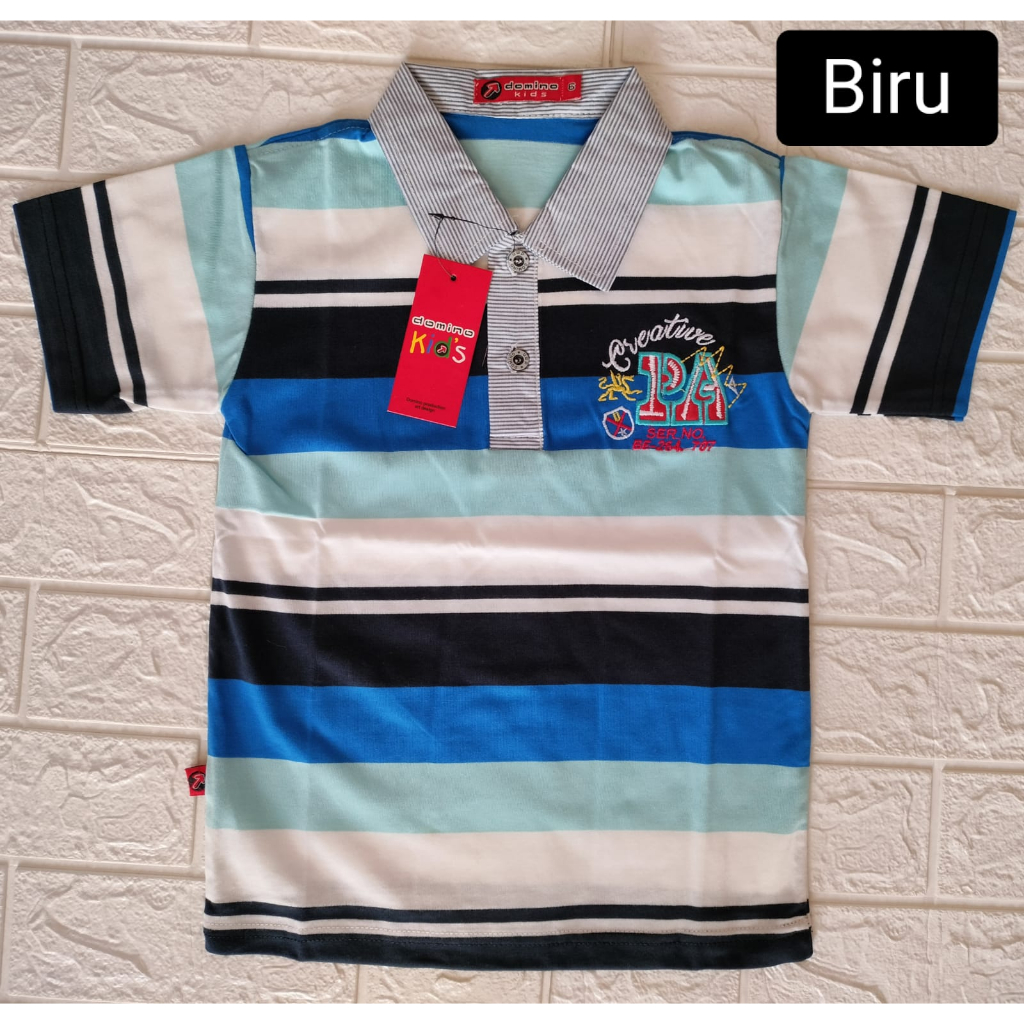 Kaos Polo Shirt Garis garis