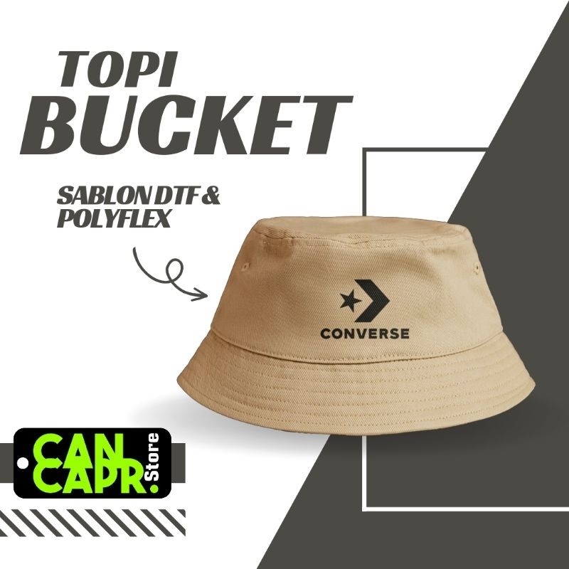 TOPI BUCKET HAT OUTDOOR TOPI CASUAL CAPS PRIA WANITA PREMIUM ORIGINAL LOGO CONVERSE