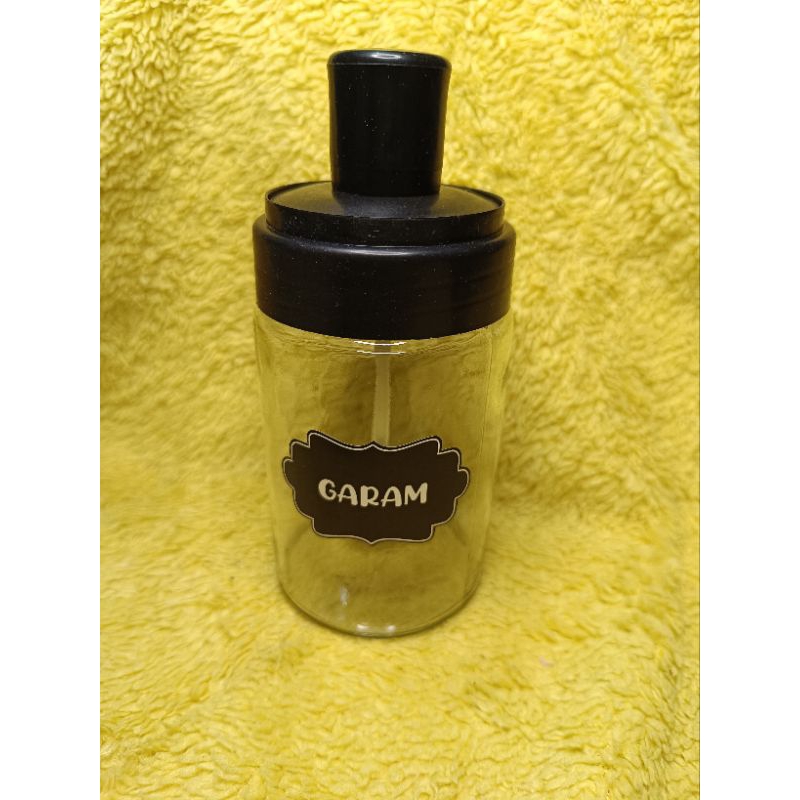 Tempat Bumbu / Toples Bumbu Dapur Masak Kaca Free Stiker, Tempat Bumbu Stiker