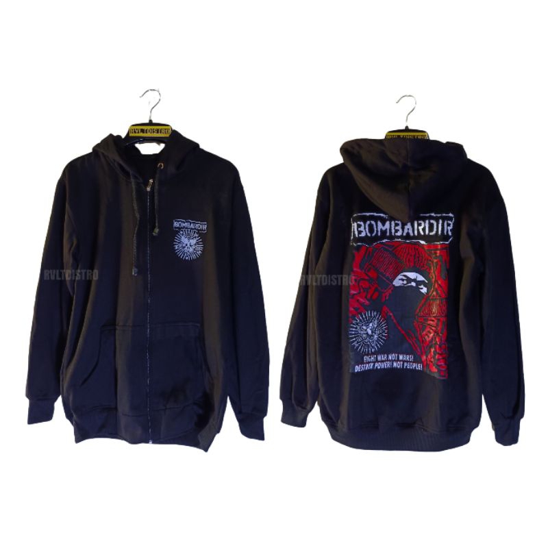 Jaket Zipper Band Punk Bombardir / Jaket Punk / Jaket Distro