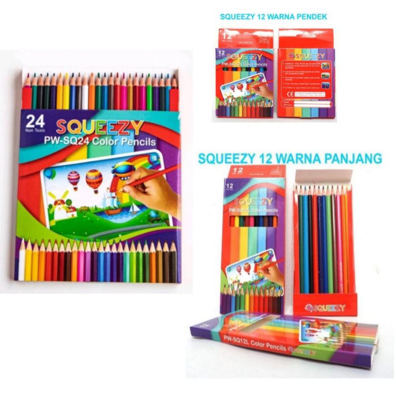 

Pensil Warna SQUEEZY 12 Warna & 24 Warna