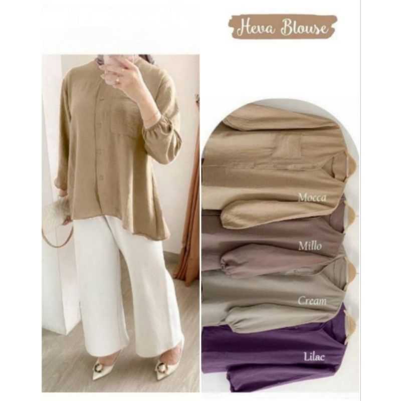 HEVA BLOUSE CRINKLE WANITA - BLOUSE WANITA CRINKLE PREMIUM