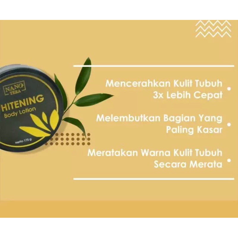 Whitening body lation nanotera/Pemutih badan permanen bpom whitening body lation