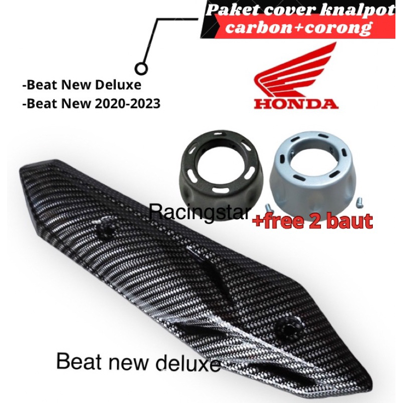 promopaket kover cover knalpot karbon+corong knalpot end muffler+free baut moncong knalpot tameng kn