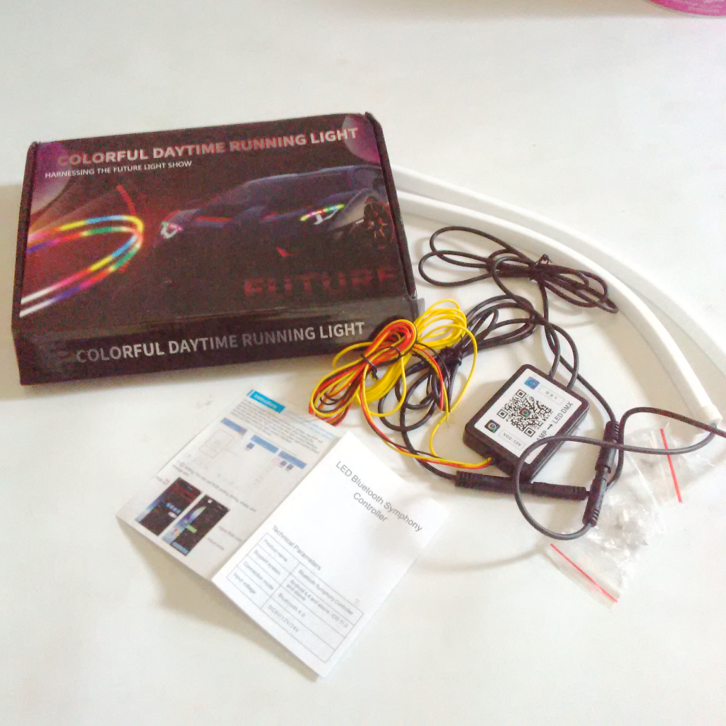 Lampu DRL Huracan 30cm RGB alis welcome softled