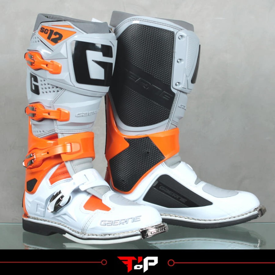 (2021)GAERNE BOOTS SG12 ORANGE GREY WHITE SEPATU TRAIL MOTOCROSS