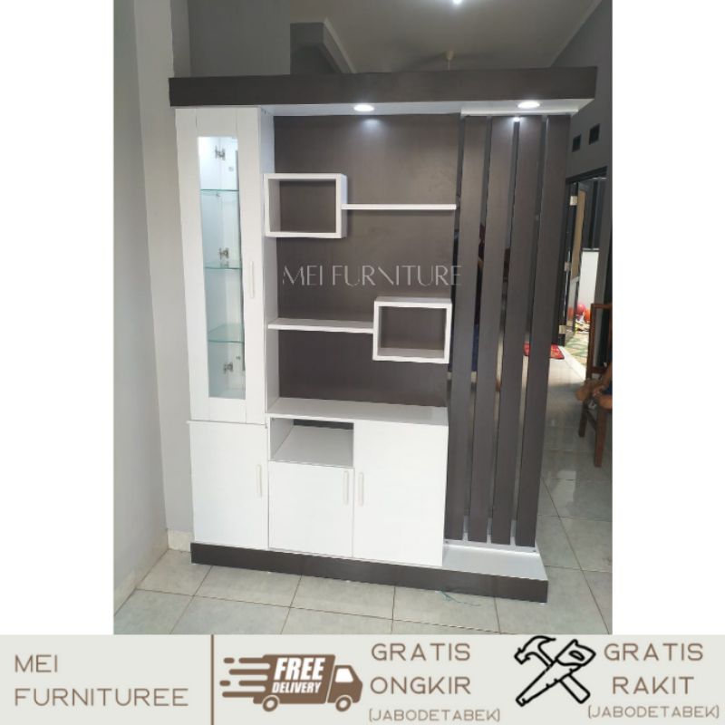 Penyekat ruangan tv 2 sisi/muka minimalis 150x200