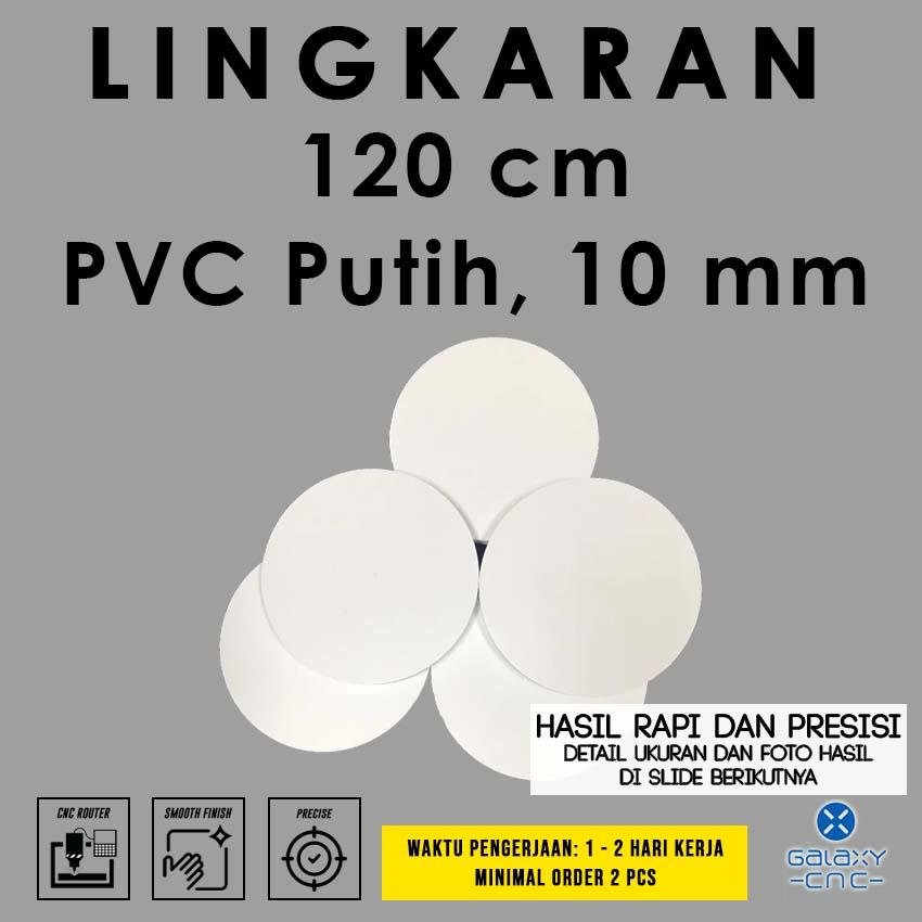 Lingkaran 120 cm - Tebal 10 mm - PVC Foam Board warna putih /MDF/Triplek