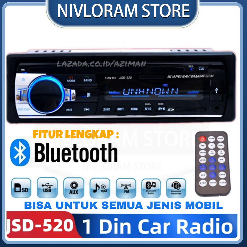 Tape Audio Mobil Single Din LCD Multifungsi Radio MP3 Bluetooth - Tep Mobil Remot Blutut