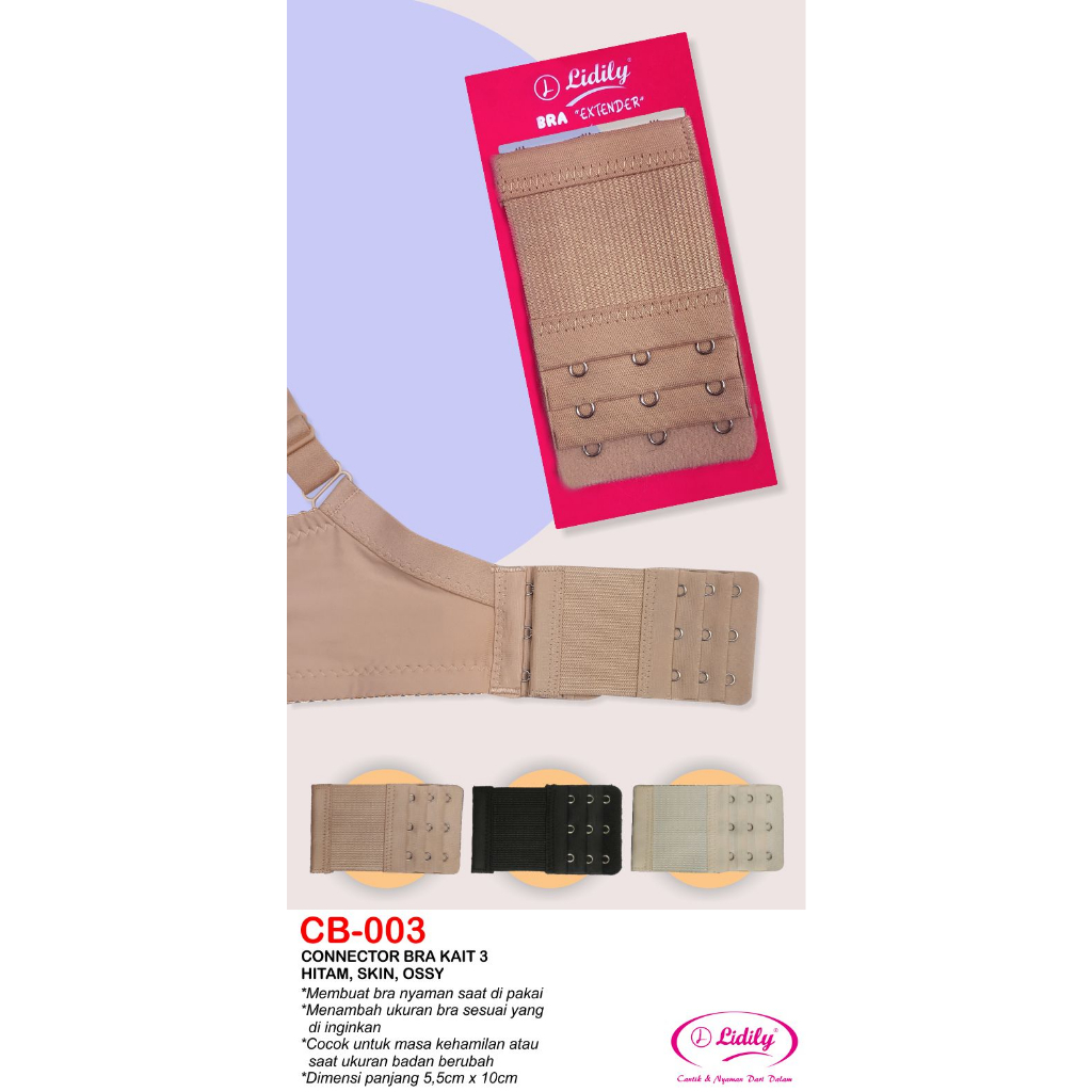 Lidily - [BUY1 GET1 FREE] Extender Bra Kait Sambungan | Bh Extension Bra Pengait Bh Kait 2 dan 3