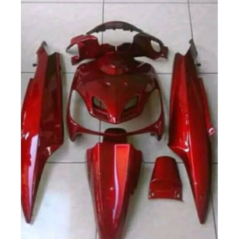cover body halus motor Yamaha Mio smile cusstom MERAH CANDY