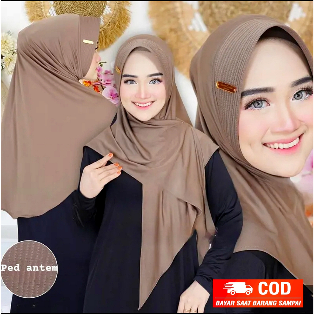 Haura Jilbab Segitiga Instan Pet Jersey Super - Kerudung Segitiga Instan /- Kerudung Instan Jersey