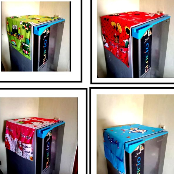 Cover Kulkas - Sarung Penutup Kulkas Murah - Taplak kulkas kain - Taplak Kulkas