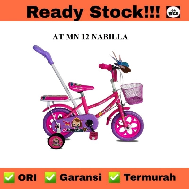 SEPEDA ANAK PEREMPUAN 12 inch Atlantis Nabila Murah, Sepeda Anak Kecil Umur 2 Tahun