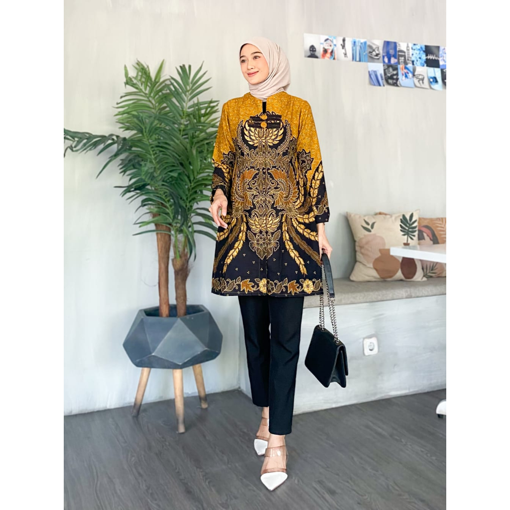 TUNIK BATIK 891 BJ 140 II ATASAN BATIK II TUNIK BATIK II PAKAIAN BATIK WANITA II BUSUI FRIENDLY
