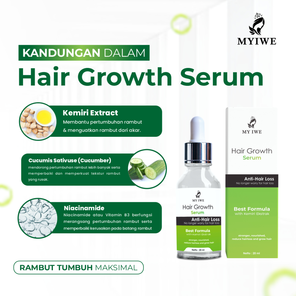 Myiwe Hair Growth Serum Penumbuh Rambut Botak dan Cegah Rontok