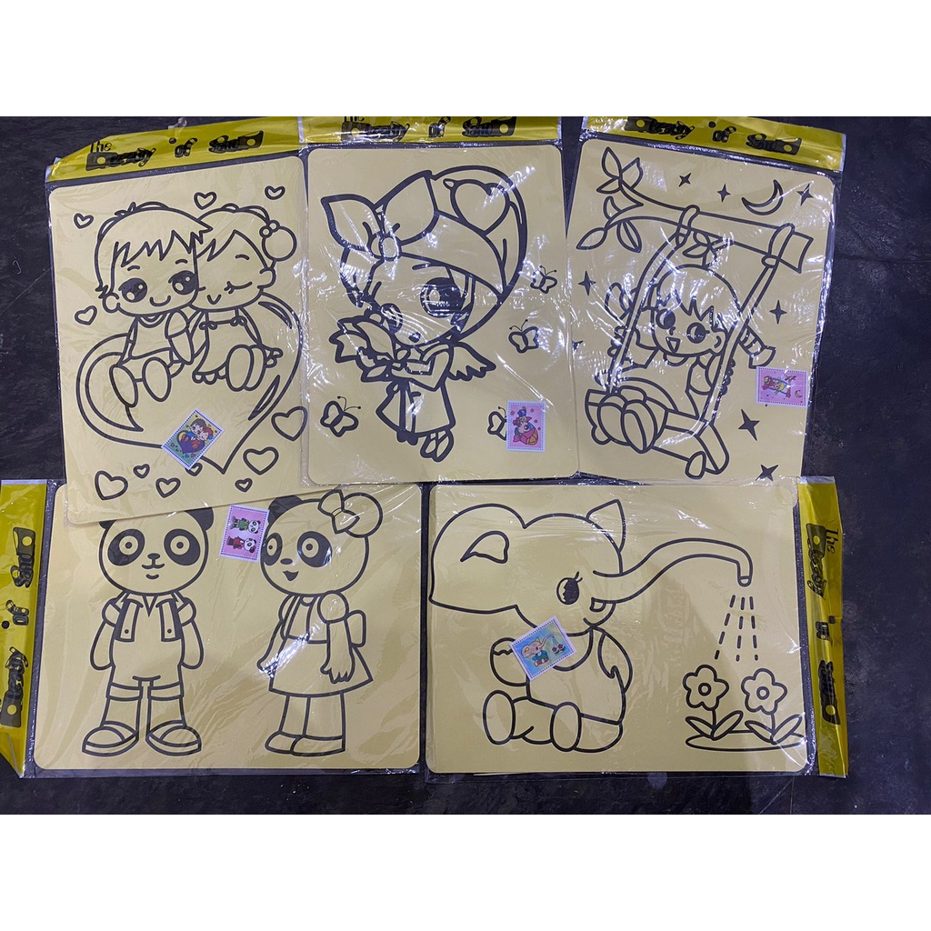 GAMBAR PASIR MAINAN ANAK EDUKASI JUMBO / BESAR / TANGGUNG / KECIL RANDOM