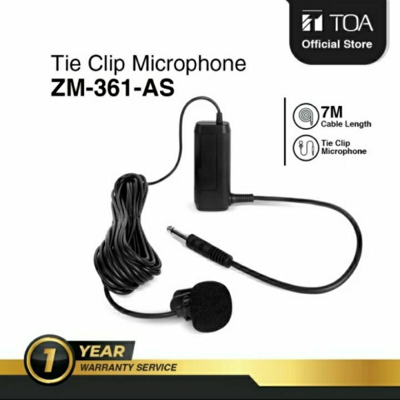 mic kabel clip on toa zm 361 as original mic clip on