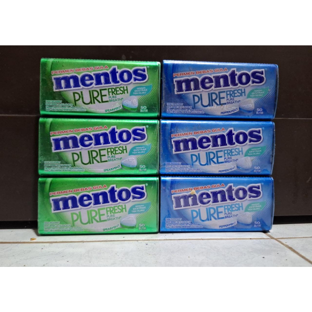 

PERMEN MENTOS PURE FRESH PEPPERMINT ISI 50 BUTIR (rijek kemasan)