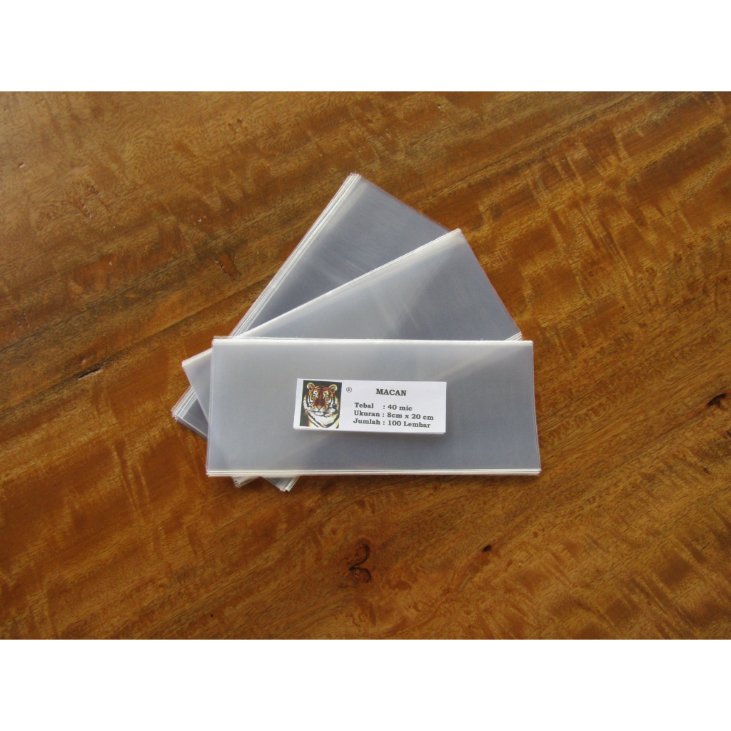 PLASTIK OPP SESET 8 X 20 TEBAL 40MIC /LEMBARAN /NON KANTONG ISI 100LB