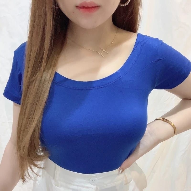 ( Terlaris ) Atasan Wanita Kaos pendek polos,blouse wanita Spandex Rayon squareNeck