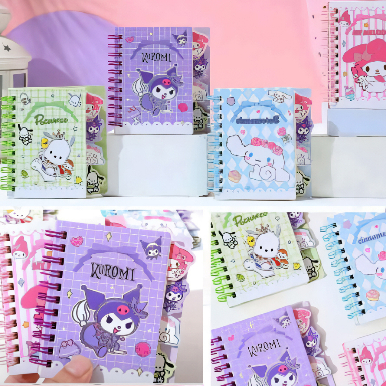 

(1 Pcs) Notes Spiral A6 Sanrio, notebook spiral, diary memo, buku catatan, notes spiral