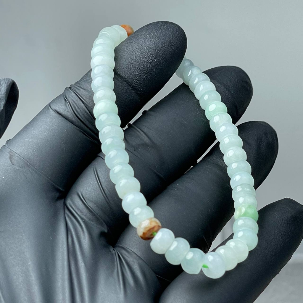 gelang giok asli burma type A hijau biru icy blue water + sertifikat