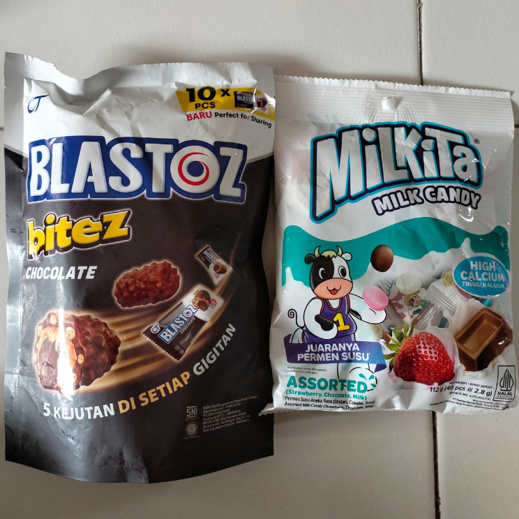 PAKET BLASTOS BITES ISI 10 + PERMEN SUSU MILKITA