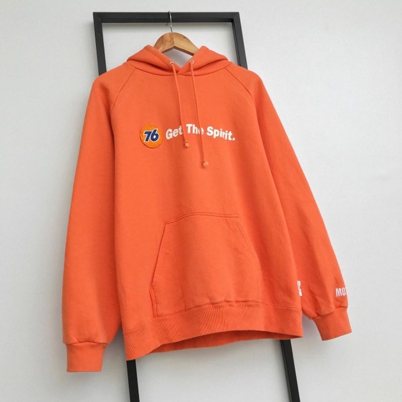 Hoodie 76 LUBRICANTS Original Pullover Spellout Big Logo Oren Orange Iconic Color