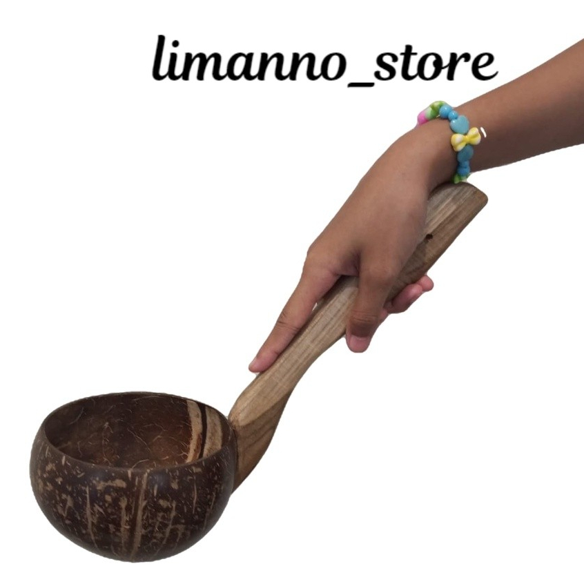 Gayung Siwur Batok Kelapa / Gayung Air Siraman Kayu / Gayung Batok Kayu