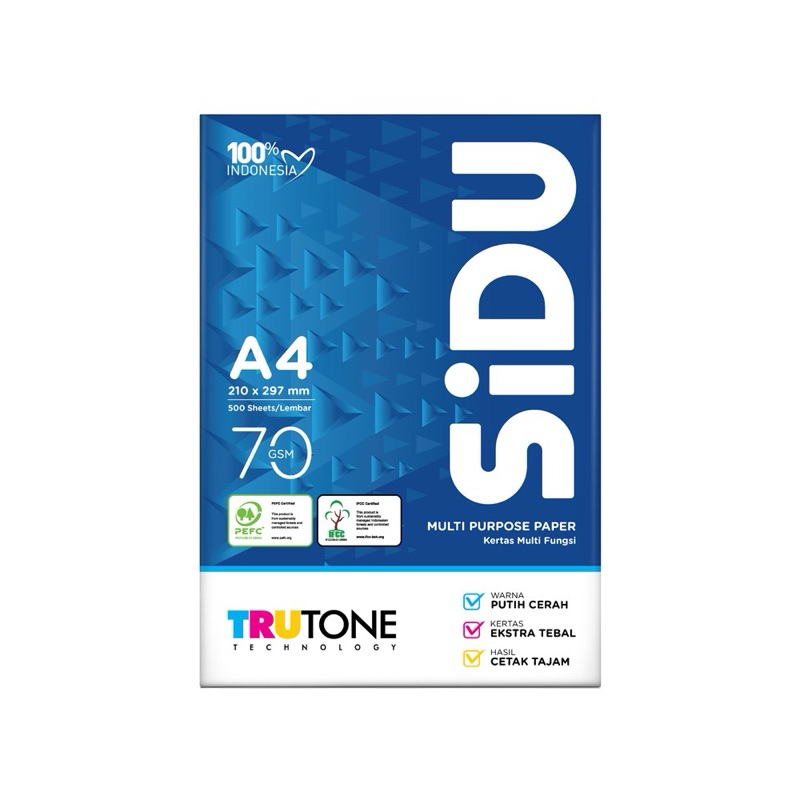 

HVS Merk Sidu ukuran a4 70gsm (1 rim/ 500 lembar) Murah