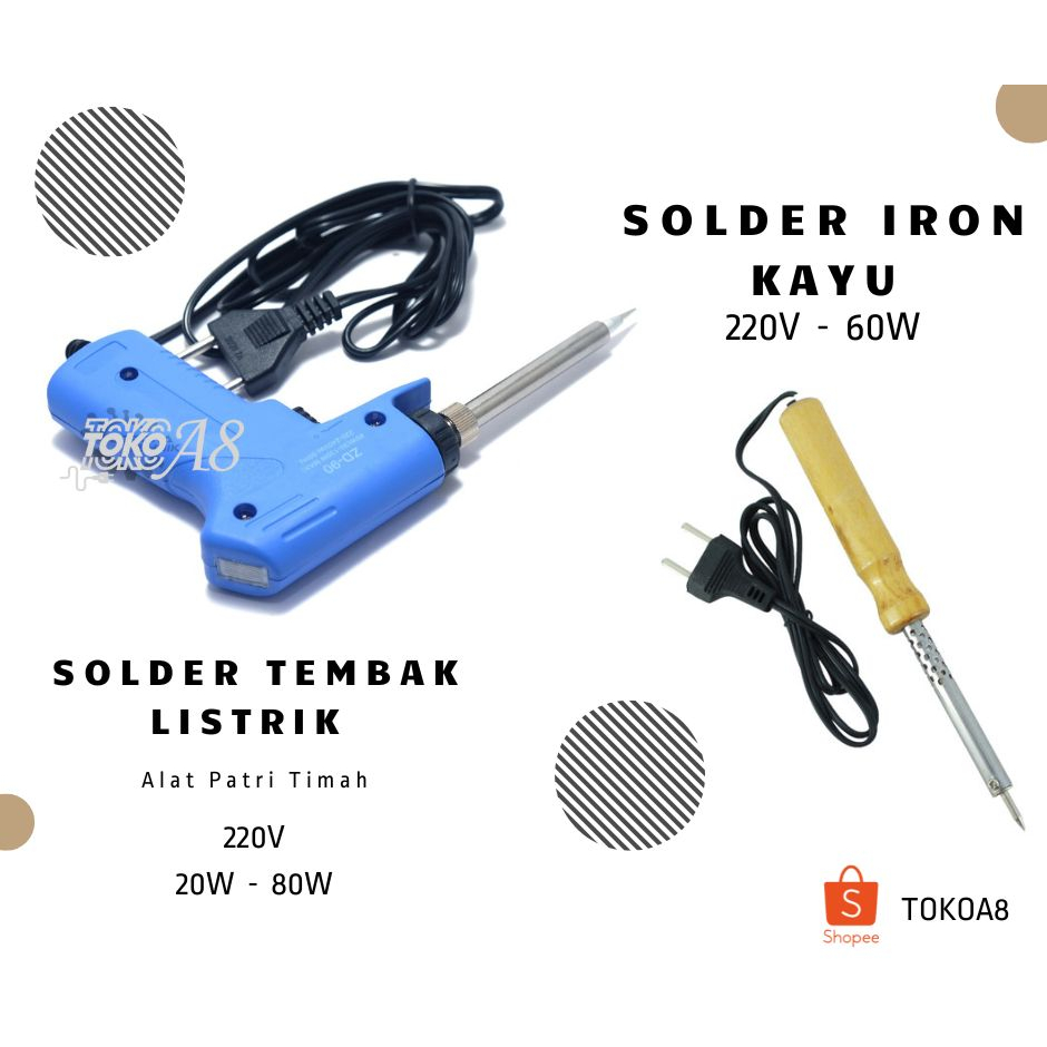 Solder Listrik/ Solder Tembak Listrik 20-80 W Solder Gun/ Solder 60 W Solder Listrik Gagang Kayu