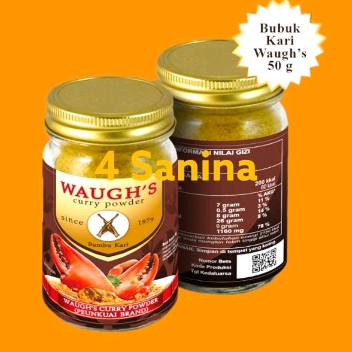 

BUMBU KARI WAUGHS CURRY POWDER 50GR / WAUGH'S CURRY POWDER 50GR.
