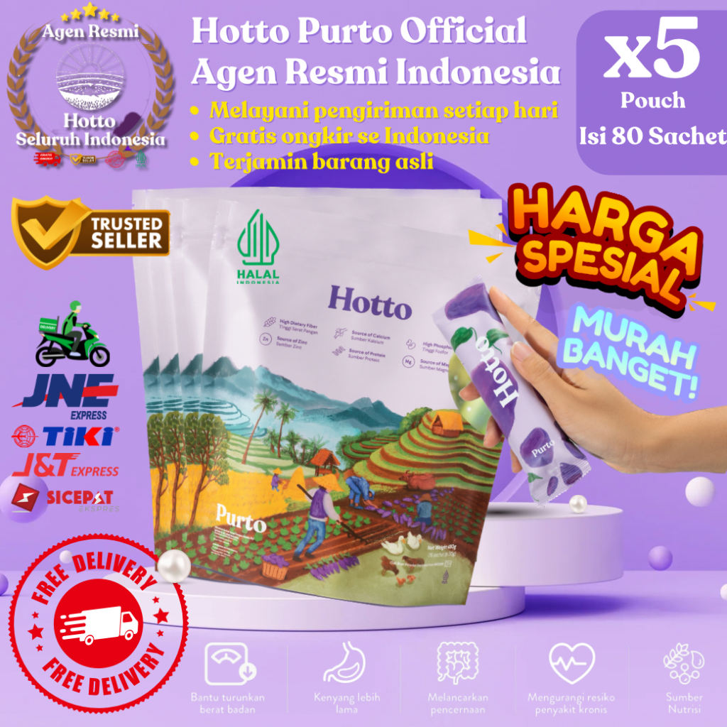 

PAKET MURAH! Hotto Purto 5 Pouch isi 80 Sachets atasi Gerd & Kolestrol