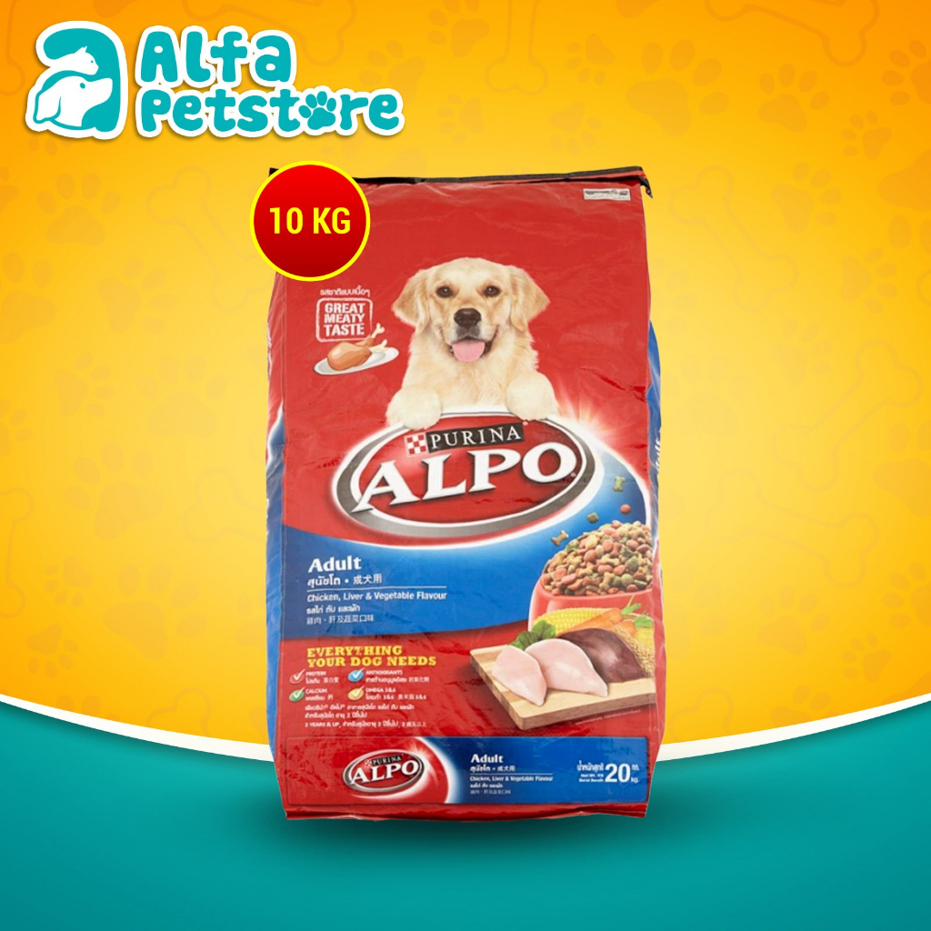 Makanan Anjing Alpo Chicken Liver Vegetable 10 Kg / Alpo Adult 10Kg