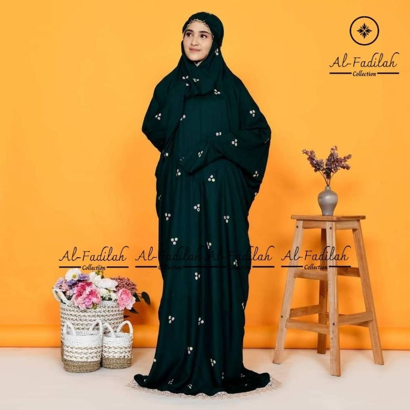 Mukena Terusan Anak Remaja Rayon Premium Mukenah Lajuran Anak Remaja Bordir Mawar Hani