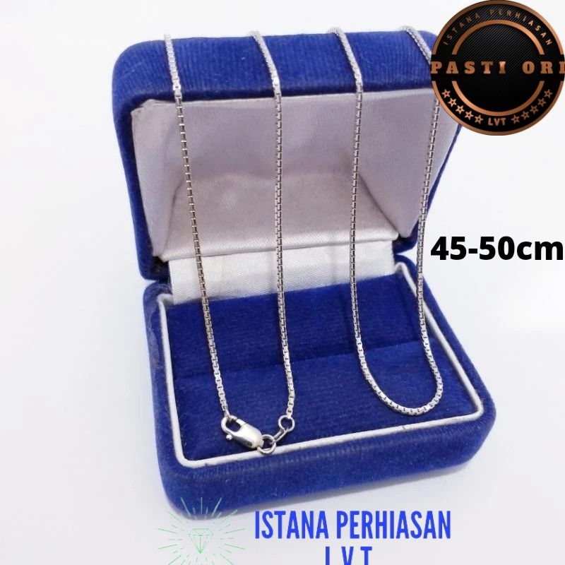 KALUNG PRIA WANITA PERAK 925 SILVER ASLI LAPIS EMAS PUTIH  - PERHIASAN PERAK ASLI - KALUNG 45CM 50CM