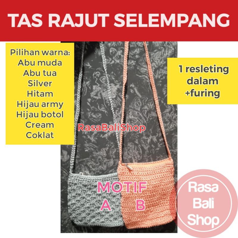 Tas Selempang Wanita, Tas Selempang Rajut, Tas Rajut Wanita, Tas Rajut Bali