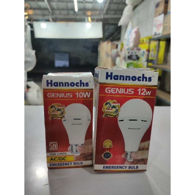 lampu led emergency 10w 12w hannochs genius , led emergency merk hannochs genius