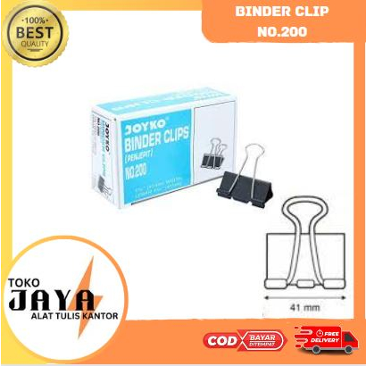 

Joyko Binder Clip No.200 binder clip kertas besar murah 1 kotak isi 12 Toko Jaya ATK Murah Lengkap