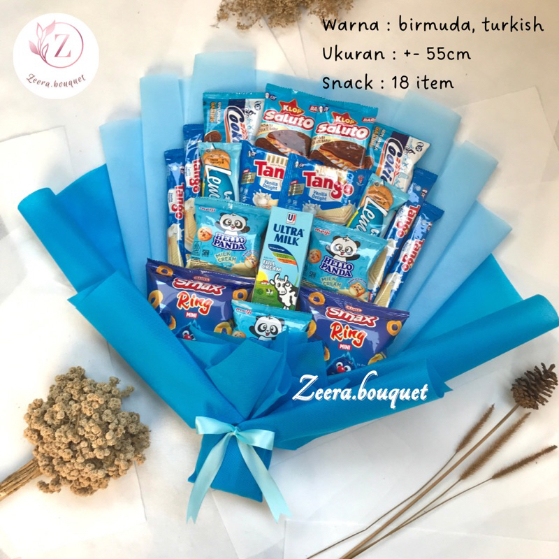 

READY STOCK (B16) Buket snack/bucket snack/snack bouquet [INCLUDE packing + kartu ucapan]