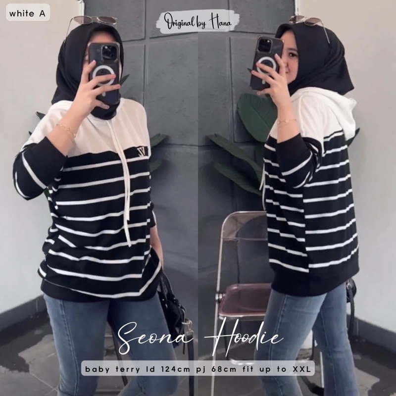 SEONA HOODIE / KAOS STRIPE OVERSIZE JUMBO