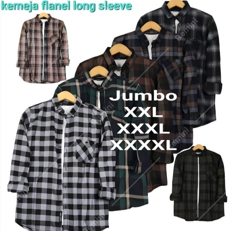 BEST SELLER KEMEJA FLANEL JUMBO OVERSIZE PRIA WANITA PREMIUM KEMEJA FLANEL BIG SIZE XXL - XXXL -